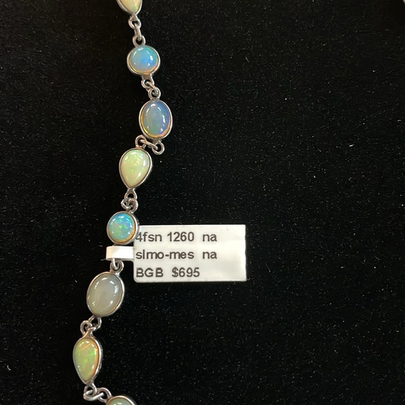 Ethiopian Opal necklace one of a kind necklace in 925 sterling silver 30” long. - Picture 13 of 13